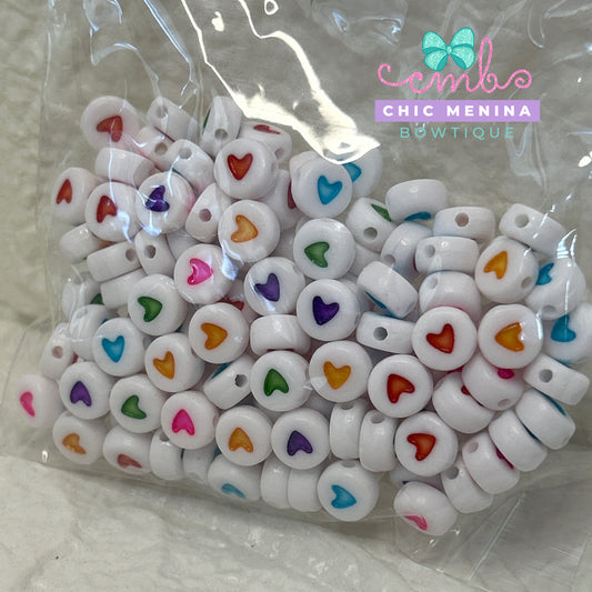 Hearts Beads Assorted Colors